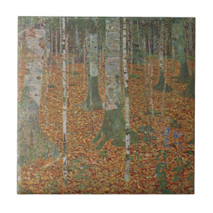 Birch Forest van Gustav Klimt,  Art Nouveau Tegeltje