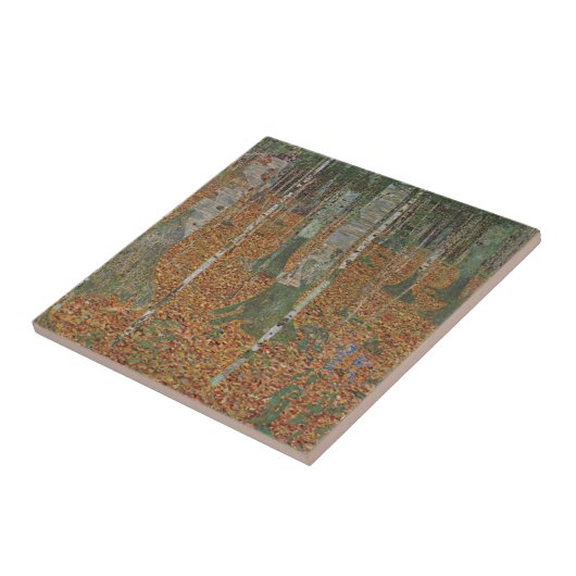 Birch Forest van Gustav Klimt,  Art Nouveau Tegeltje (Zijkant)
