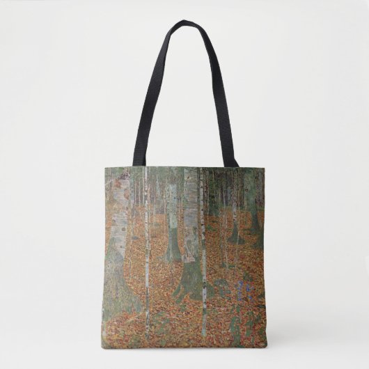 Birch Forest van Gustav Klimt,  Art Nouveau Tote Bag (Voorkant)