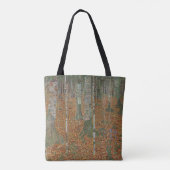 Birch Forest van Gustav Klimt, Art Nouveau Tote Bag (Achterkant)