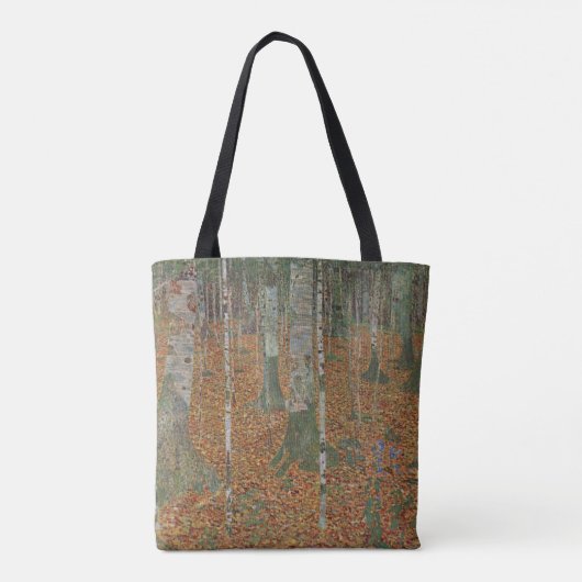 Birch Forest van Gustav Klimt, Art Nouveau Tote Bag (Achterkant)