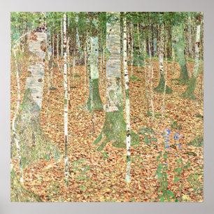 Birch Forest van Gustav Klimt Poster