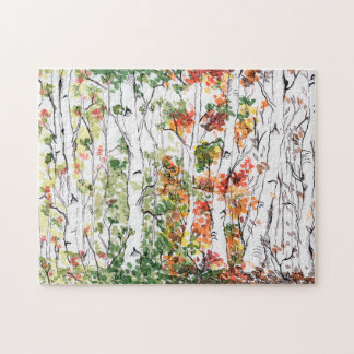 Birch Forest, Vier seizoenen - Puzzle Legpuzzel