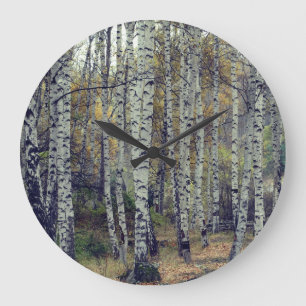 Birch Forrest herfst Foto Round Wall klok