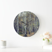 Birch Forrest herfst Foto Round Wall klok (Huis)