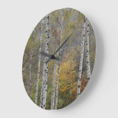 Birch Forrest herfst Foto Round Wall klok (Hoek)