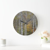 Birch Forrest herfst Foto Round Wall klok (Huis)