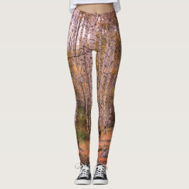 Birch Forrest herfstfoto aangepaste Leggings