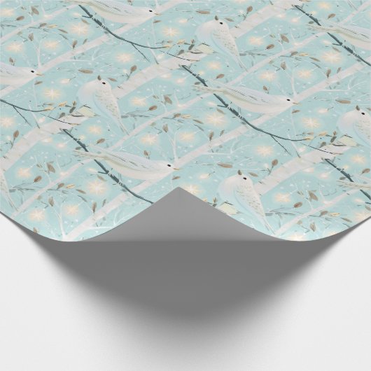 Birch Glow Birds Cadeaupapier (Hoek)