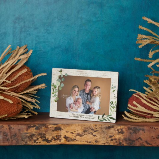 Birch Greenery Persoonlijke naam Foto Plaque Fotoplaat (Zijkant)