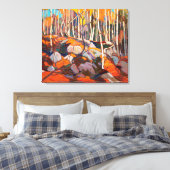Birch Grove, herfst | Tom Thomson | Canvas Afdruk (Insitu (Slaapkamer))
