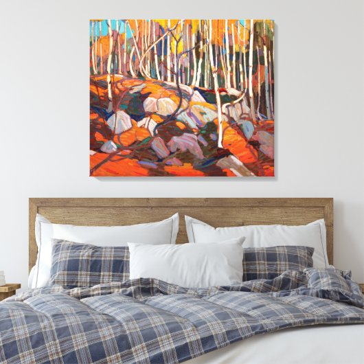 Birch Grove, herfst | Tom Thomson | Canvas Afdruk (Insitu (Slaapkamer))