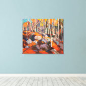 Birch Grove, herfst | Tom Thomson | Canvas Afdruk (Insitu (Houten vloer))
