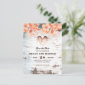 Birch Heart Rustic Country Herfst Save the Date Aankondigingskaart (Staand voorkant)
