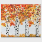Birch Herfst Birch Tree Autumn Country Leaves gift Cadeaupapier (Vlak)