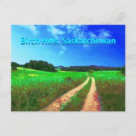 Birch Hills SK briefkaart - Landweg (Voorkant)