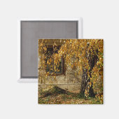 Birch in het najaar magneet (Voorkant / Achterkant)