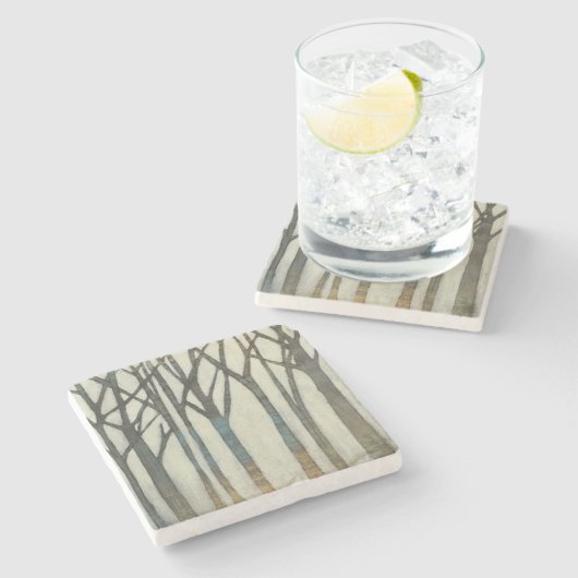 Birch Line I Stenen Onderzetter (Zijkant)