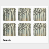 Birch Line I Vierkante Sticker (Vel)