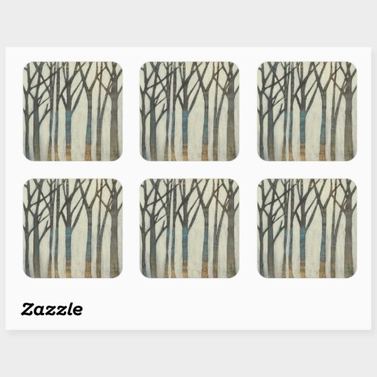 Birch Line I Vierkante Sticker (Vel)