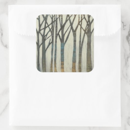 Birch Line I Vierkante Sticker (Tas)