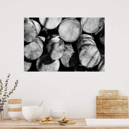 Birch logs poster (Keuken)