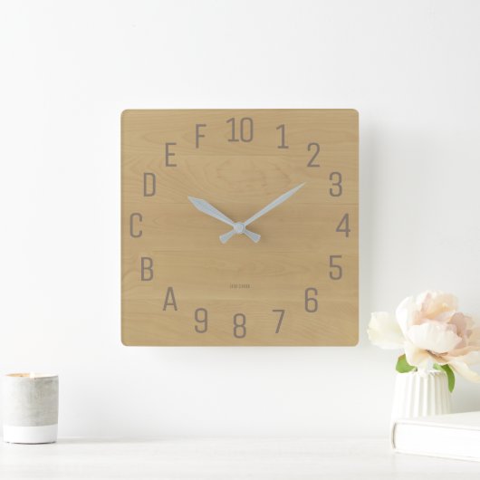 Birch-look hexadecimale geek vierkante klok (Huis)