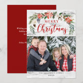 Birch Merry Feestdagen PHOTO Wenskaart Feestdagenkaart (Voorkant / Achterkant)