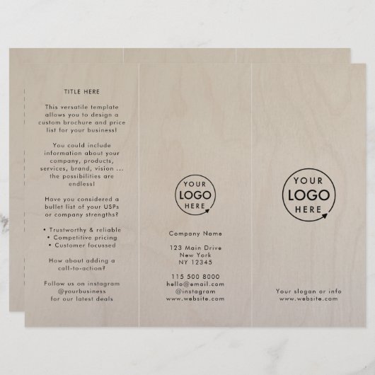 Birch Plywood | Logo Houtgraan — drievoudig brochu (Voorkant / Achterkant)