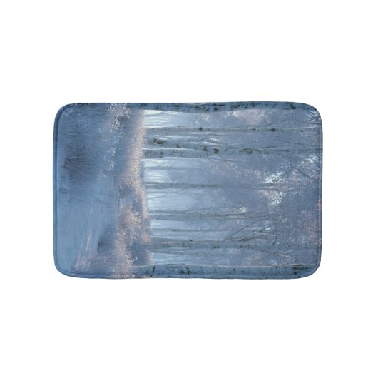 Birch Radiant Snow Forest  Badmat (Voorkant)