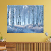 Birch Radiant Snow Forest Canvas Afdruk (Insitu (Woonkamer))