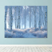 Birch Radiant Snow Forest Canvas Afdruk (Insitu (Houten vloer))
