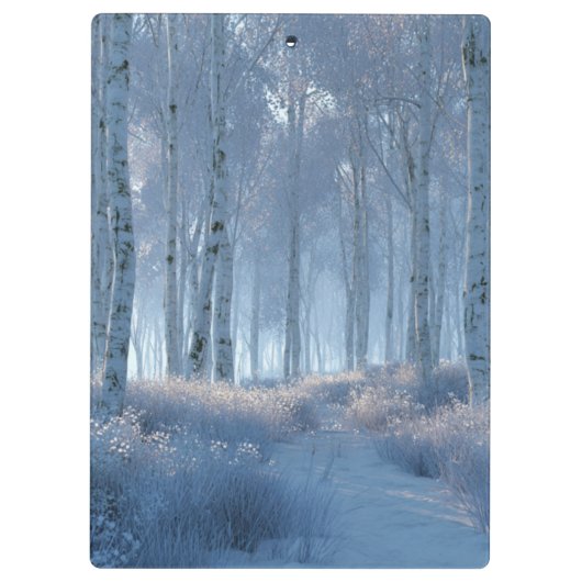 Birch Radiant Snow Forest Klembord (Achterkant)