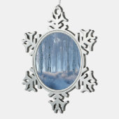 Birch Radiant Snow Forest  Tin Sneeuwvlok Ornament (Rechts)