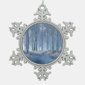 Birch Radiant Snow Forest Tin Sneeuwvlok Ornament (Voorkant)