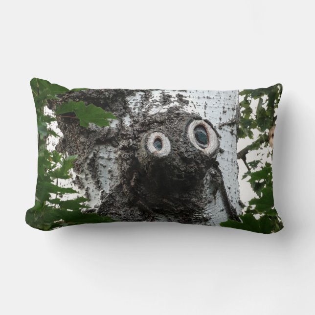 Birch Soul Tree Magic Face Photo Lumbar Pillow Kussen (Voorkant)