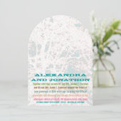 Birch Tree Aqua Blue Sky Playbill Kaart (Staand voorkant)