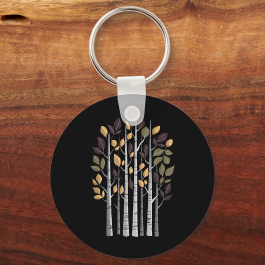 Birch Tree Autumn Lover Fall Season Autumn Leaves  Sleutelhanger (Voorkant)