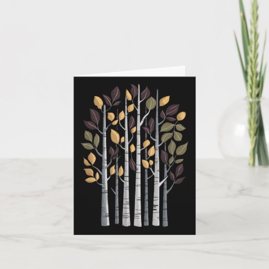 Birch Tree Autumn Lover Herfst Seizoen Herfst Blad Kaart (Voorkant)