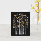 Birch Tree Autumn Lover Herfst Seizoen Herfst Blad Kaart (Gele Bloem)