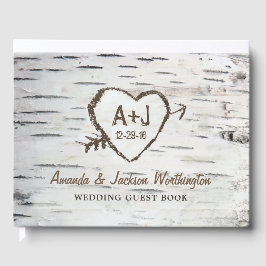 Birch Tree Bark Country Rustic Wedding Gastenboek