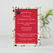 Birch Tree Bark Lijst Rood Diner Pet Afstuderen Kaart (Staand voorkant)