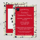 Birch Tree Bark Lijst Rood Diner Pet Afstuderen Kaart (Voorkant / Achterkant)