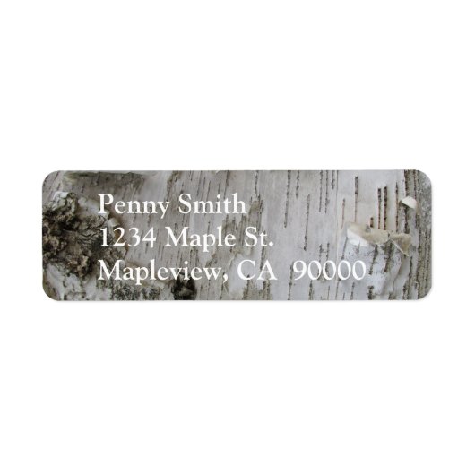 Birch Tree Bark Peeled Old Art Photo Etiket (Voorkant)