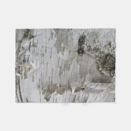 Birch Tree Bark Peeled Old Art Photo Fleece Deken (Voorkant (Horizontaal))