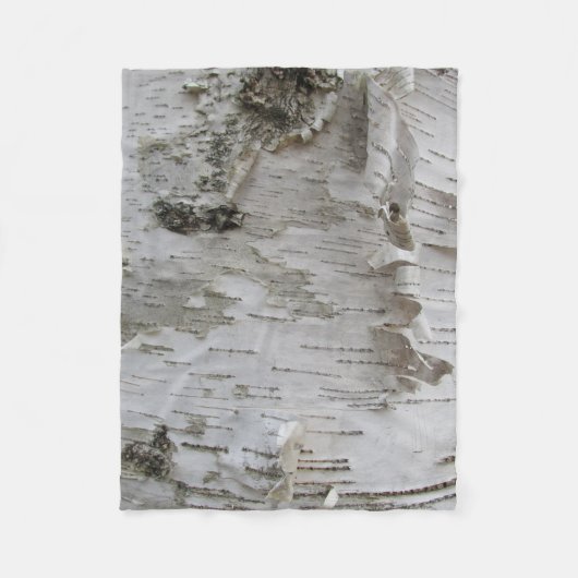 Birch Tree Bark Peeled Old Art Photo Fleece Deken (Voorkant)