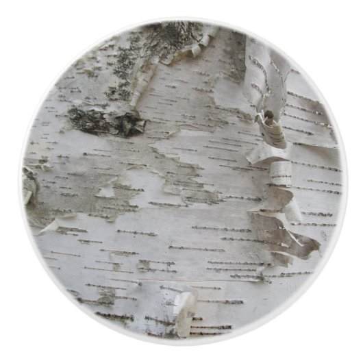 Birch Tree Bark Peeled Old Art Photo Keramische Knop (Voorkant)