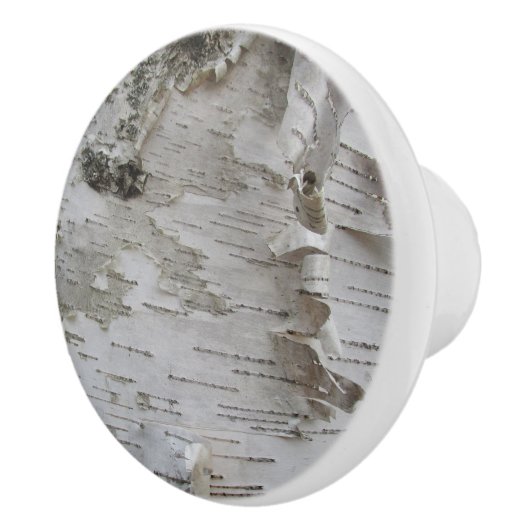 Birch Tree Bark Peeled Old Art Photo Keramische Knop (Rechts)