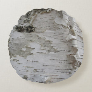 Birch Tree Bark Peeled Old Art Photo Rond Kussen