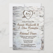 Birch Tree Bark repetitie diner uitnodigingen (Voorkant)